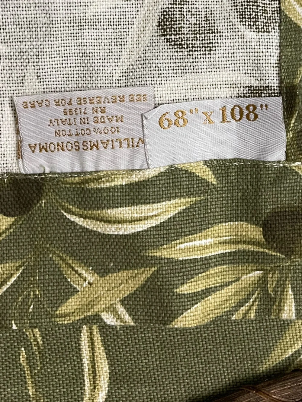 Williams Sonoma 1 Tablecloth 8 Napkins Made In Italy Green With Black Olives